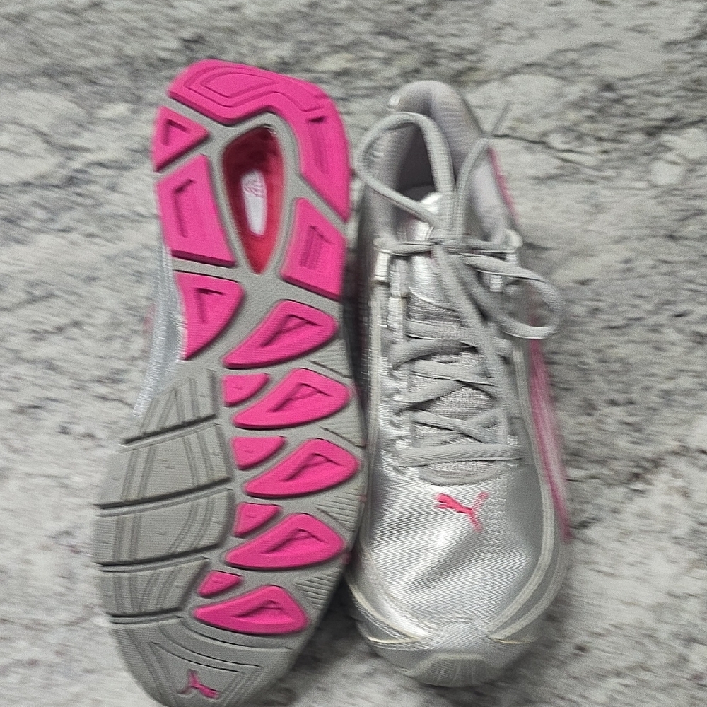Puma Silver and Pink Performance Sneakers - Picture 3 of 4